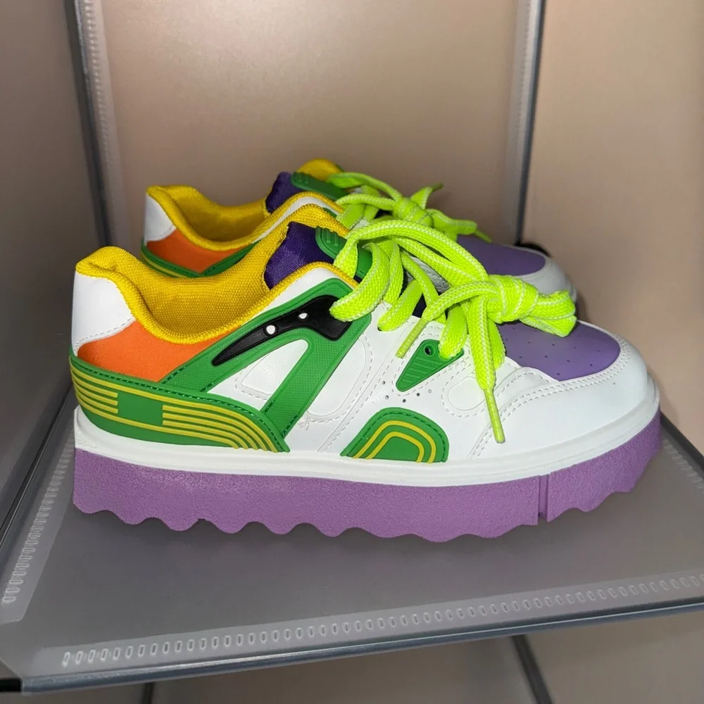 Forever Link Women's Multicolored Chunky Platform Sneakers Size 6.5
